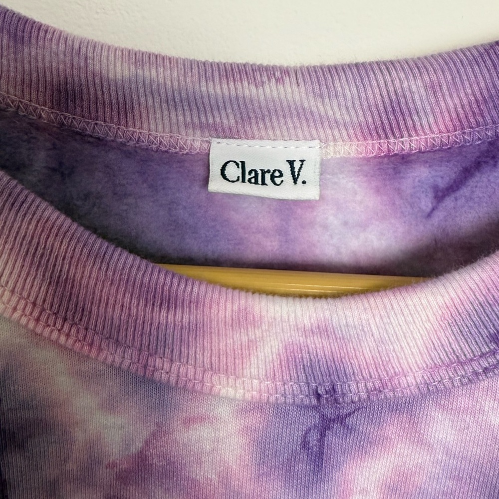 Brand New Claire V Poppy Tie Dye XL Crew Neck Sweater purple SO SOFT ๐ - Picture 3 of 13